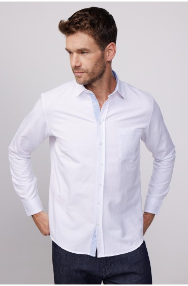 پیراهن مردانه سفید با یقه کلاسیک فیت دابی آکسفورد مردانه سفید  ال سی وایکیکی