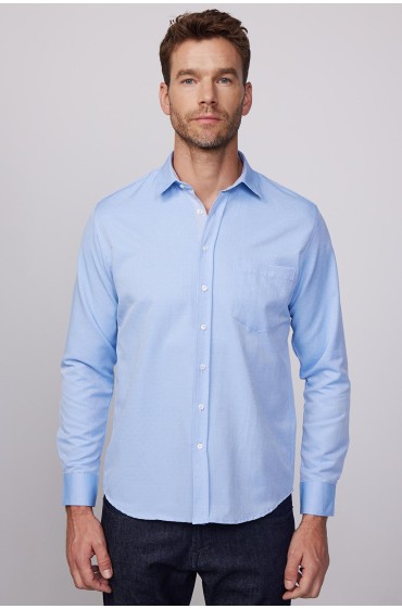 پیراهن مردانه آبی با یقه کلاسیک فیت دابی آکسفورد مردانه آبی  ال سی وایکیکی