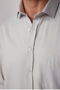 پیراهن مردانه دابی با آستین بلند کلاسیک فیت مردانه استخوانی  ال سی وایکیکی