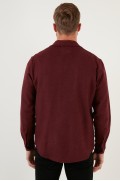 پیراهن چوبی زمستانی با زیپ دو جیب CF21W112925 مردانه بورگوندی  ال سی وایکیکی