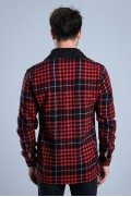 پیراهن چوب بری زمستانی یقه خز MAR 4223 مردانه قرمز  ال سی وایکیکی