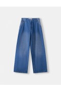 شلوار جین گشاد گلدوزی شده مردانه آبی کمرنگ برشکا