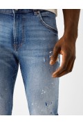 شلوار جین تنگ را پاشیده است مردانه آبی برشکا
