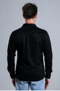 پیراهن جیر فصلی با فلپ دو جیب XC U16463 مردانه مشکی  ال سی وایکیکی