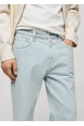 شلوار جین مناسب، ظاهری شسته مردانه آبی سفید شده منگو