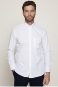 پیراهن سفید مردانه با طرح یقه کراوات کلاسیک فیت مردانه سفید  ال سی وایکیکی