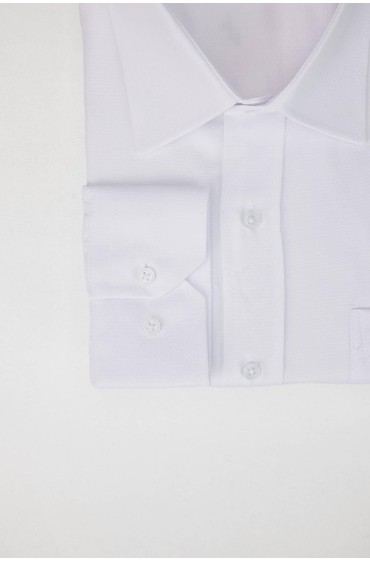 پیراهن مردانه سفید کتان دابی اورسایز جای کراوات آهنی آسان مردانه سفید  ال سی وایکیکی