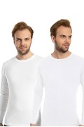 زیر پیراهن آستین بلند مردانه 100% نخی 1028 مردانه سفید  ال سی وایکیکی