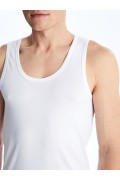 زیر پیراهن نخی شانه دار مردانه یقه دوتایی مردانه بوکس سفید  ال سی وایکیکی