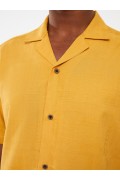 پیراهن آستین کوتاه مردانه ساده مردانه چاپ نارنجی پاستلی  ال سی وایکیکی
