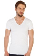زیرپیراهن سفید نخی آستین کوتاه مردانه یقه هفت مدل 317B مردانه سفید  ال سی وایکیکی