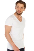 زیرپیراهن سفید نخی آستین کوتاه مردانه یقه هفت مدل 317B مردانه سفید  ال سی وایکیکی