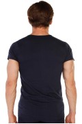 زیر پیراهن آستین کوتاه مردانه یقه ای 6 عددی 314 لیتری نخی سرمه ای مردانه آبی سرمه ای  ال سی وایکیکی