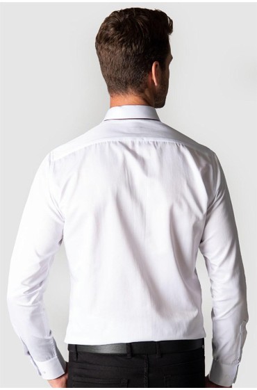 پیراهن سفید مردانه ساتن ساده و اسلیم فیت مدرن مردانه سفید  ال سی وایکیکی