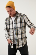 پیراهن چوبی با یقه اسلیم فیت نخی شطرنجی CF23W114662 مردانه مشکی  ال سی وایکیکی