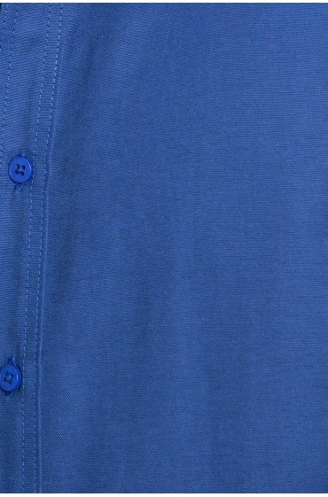 پیراهن مردانه آکسفورد آکسفورد با یقه دکمه ای اسلیم فیت مردانه آبی  ال سی وایکیکی