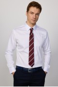 پیراهن مردانه سفید لایکرای نخی سری Slim Fit Premium مردانه سفید  ال سی وایکیکی