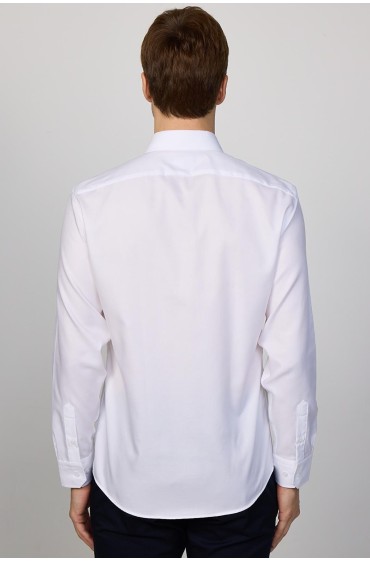 پیراهن مردانه سفید لایکرای نخی سری Slim Fit Premium مردانه سفید  ال سی وایکیکی