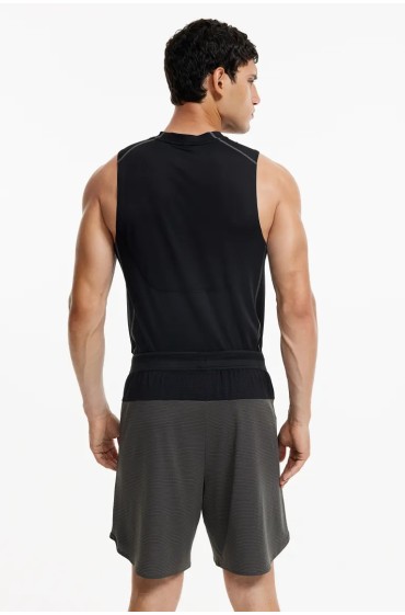 شورت ورزشی کششی DryMove™ با جیب های زیپ دار مردانه خاکستری تیره/رنگ بلوک اچ اند ام