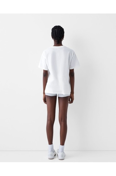 تیشرت آستین کوتاه با چاپ سینامورول زنانه سفید برشکا