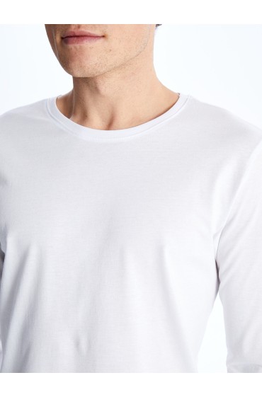 زیر پیراهن آستین بلند مردانه یقه گرد مردانه بوکس سفید  ال سی وایکیکی