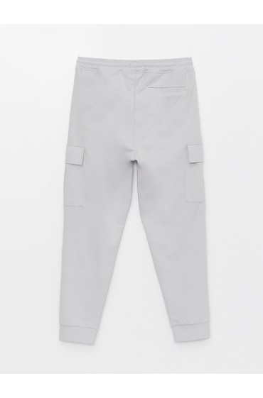 شلوار پارچه ای جیبدار مردانه مدل استاندارد گاباردین مردانه خاکستری روشن  ال سی وایکیکی