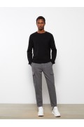 شلوار پارچه ای جیبدار مدل استاندارد مردانه مردانه ملانژ خاکستری  ال سی وایکیکی