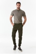 شلوار پارچه ای جیبی جیبدار با پاهای کشی مردانه خاکی  ال سی وایکیکی