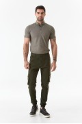 شلوار پارچه ای جیبی جیبدار با پاهای کشی مردانه خاکی  ال سی وایکیکی