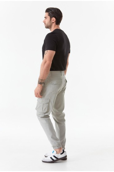 شلوار پارچه ای جیبی جیبدار با پاهای کشی مردانه استخوانی  ال سی وایکیکی