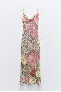 PATCHWORK PRINT SLIP DRESS زنانه چند رنگ زارا