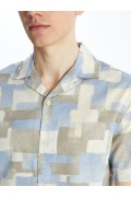 پیراهن مردانه پوپلین طرح دار آستین کوتاه ساده مردانه چاپ سبز  ال سی وایکیکی