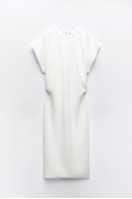 لباس شب اسکوبا افکت بلند تا زانو زنانه سفید زارا