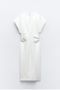 لباس شب اسکوبا افکت بلند تا زانو زنانه سفید زارا