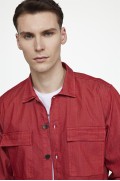 پیراهن مردانه شلوار جین جین دو جیب دکمه دار فلزی اسلیم فیت مردانه قرمز  ال سی وایکیکی
