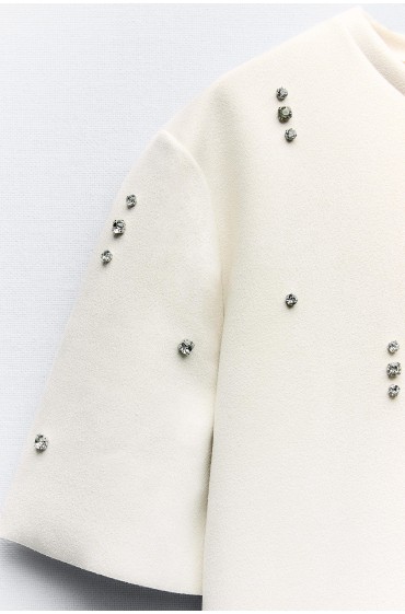 لباس شب جیر فاکس با بدلیجات زنانه سفید صدفی زارا