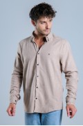 پیراهن تمبر زمستانی MAR 4157 مردانه رنگ بژ  ال سی وایکیکی