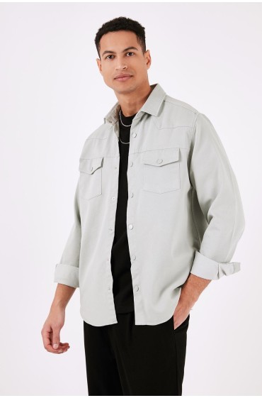 پیراهن زمستانی دو جیب معمولی نخی CF24W116927 مردانه شلوار پارچه ای  ال سی وایکیکی