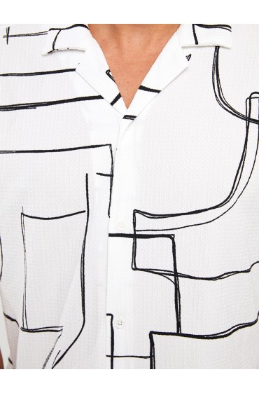 پیراهن مردانه با طرح آستین کوتاه ساده مردانه سفید  ال سی وایکیکی