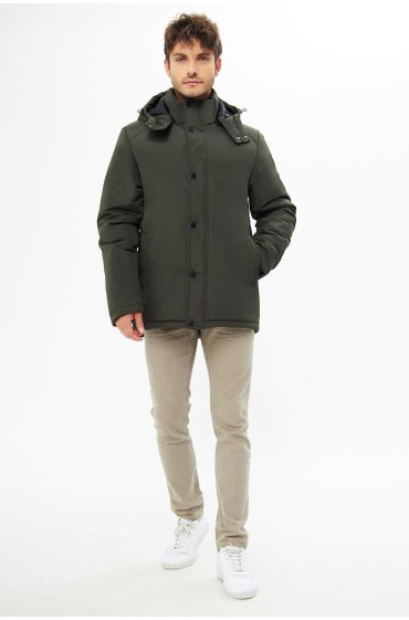 پوشاک مردانه با روکش قابل جابجایی مقاوم در برابر آب و باد Winter Parka PA-165 مردانه خاکی  ال سی وایکیکی