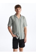 پیراهن مردانه ویسکوز با مدل آستین کوتاه ساده مردانه چاپ سبز  ال سی وایکیکی