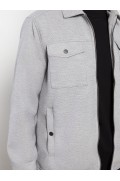 کت تک مردانه یقه پیراهن قالبی استاندارد مردانه ملانژ خاکستری  ال سی وایکیکی
