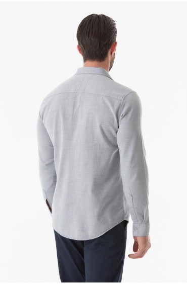 پیراهن با جیب اسنپ مردانه خاکستری  ال سی وایکیکی