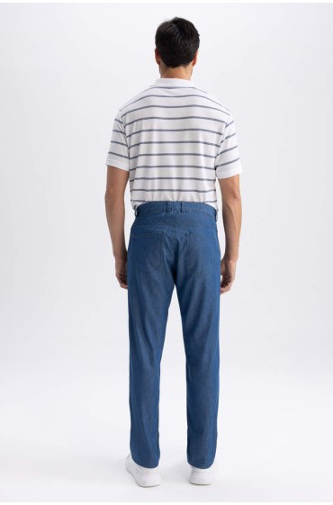 شلوار جین بلند لگ راست شلوار پارچه ای چینو Relax Fit مردانه نیلی  دیفکتو