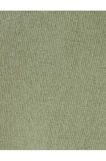تیشرت بیسیک آستین کوتاه یقه دار طرح گرافیکی با لیبل بافت مردانه خاکی  کوتون