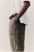 شلوار پارچه ای جیبدار Ripstop با فیت معمولی مردانه خاکی اچ اند ام