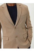 کت تک کت تک با جیب دکمه دار اسلیم فیت با جزئیات مردانه رنگ بژ  کوتون