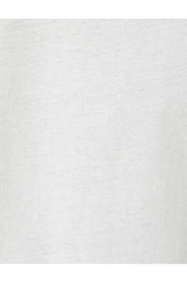 تیشرت یقه گرد با آستین کوتاه با جزئیات دوخت مردانه سفید  کوتون