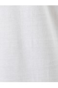 تیشرت با یقه آستین کوتاه نخی با چاپ پشت مردانه سفید  کوتون
