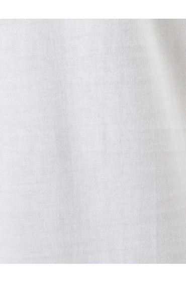 تیشرت با یقه آستین کوتاه نخی با چاپ پشت مردانه سفید  کوتون
